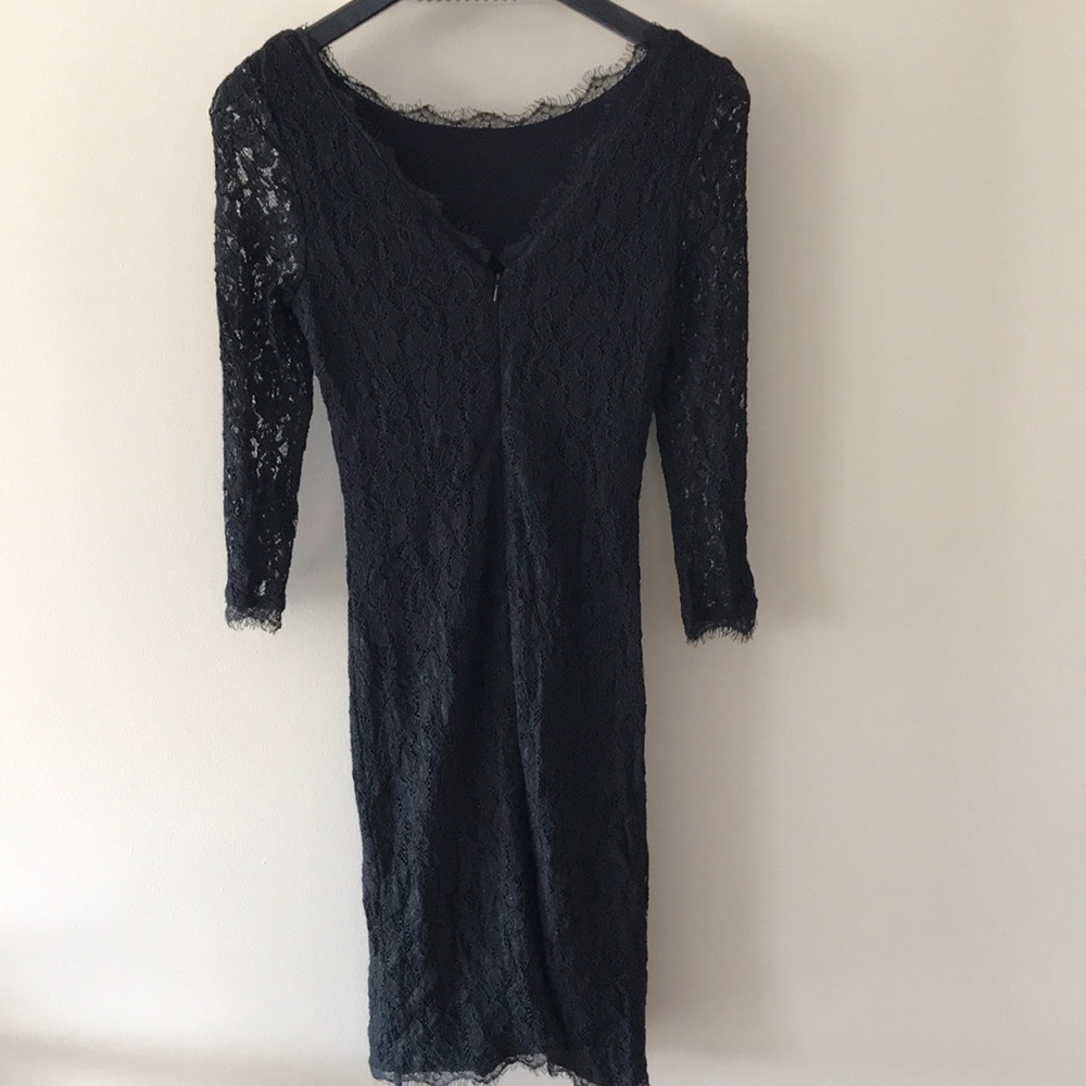 Aritzia black stretch lace lined jewel neck body con dress Rafael dress EUC - Picture 4 of 6